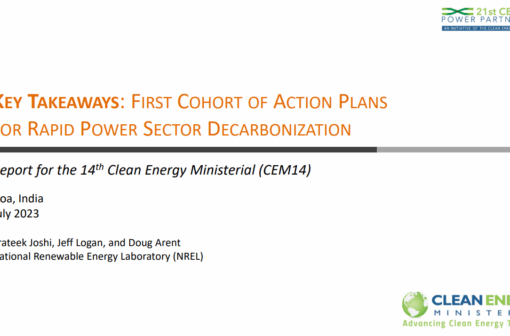 Presentation: Key Takeaways - First Cohort of Action Plans for Rapid Power Sector Decarbonization
