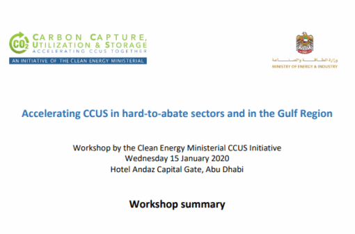 January 2020 Workshop Summary: Accelerating CCUS in hard-to-abate sectors and in the Gulf Region