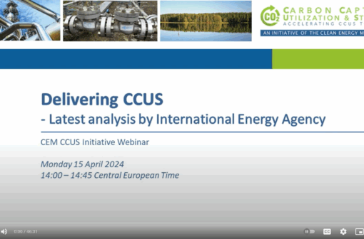 CEM CCUS Webinar: Delivering on CCUS - latest analysis and data by IEA