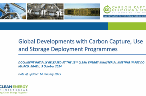 January 2025: Global Overview of CCUS Policies and Programmes