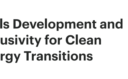 2022 Report On Skills in Clean Energy Transitions