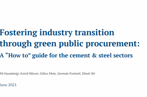 Fostering industry transition through green public procurement: A ‘’How to’’ guide for the cement & steel sectors