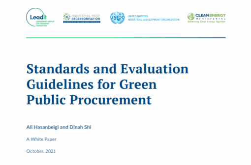 Standards and Evaluation Guidelines for Green Public Procurement