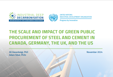 The Scale and Impact of Green Public Procurement of Steel and Cement in Canada, Germany and the US