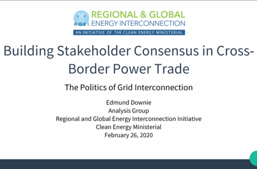 RGEI Webinar: Building Stakeholder Consensus in Cross-Border Power Trade